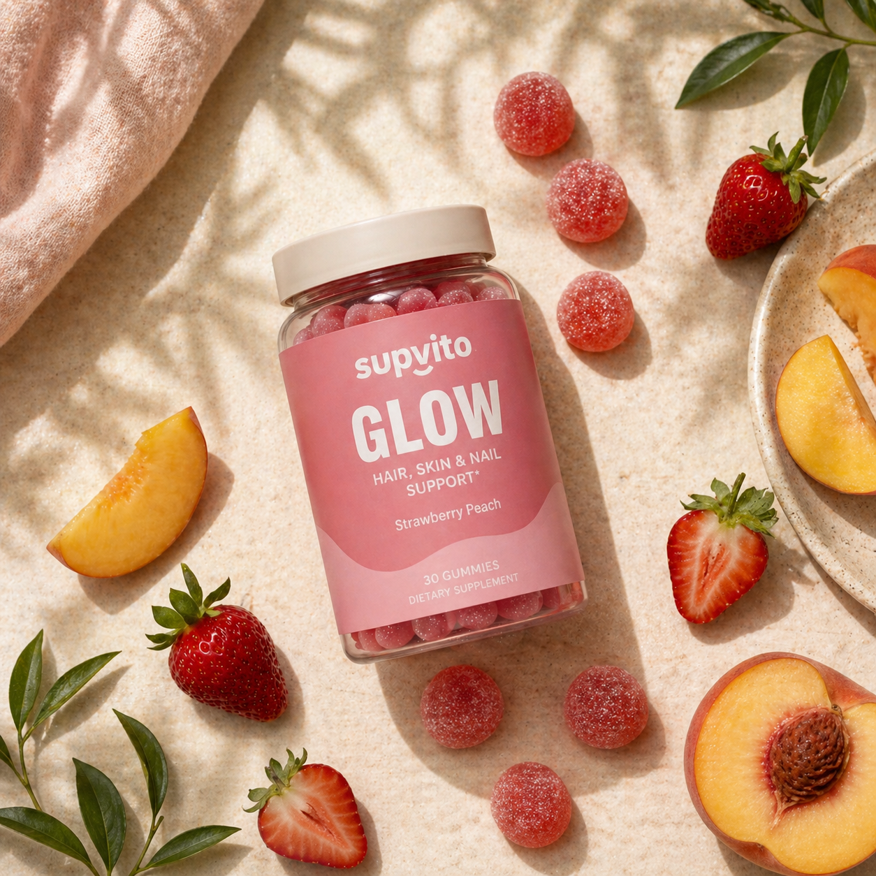 Strawberry Peach Glow & Rejuvenation For Hair, Skin & Nails
