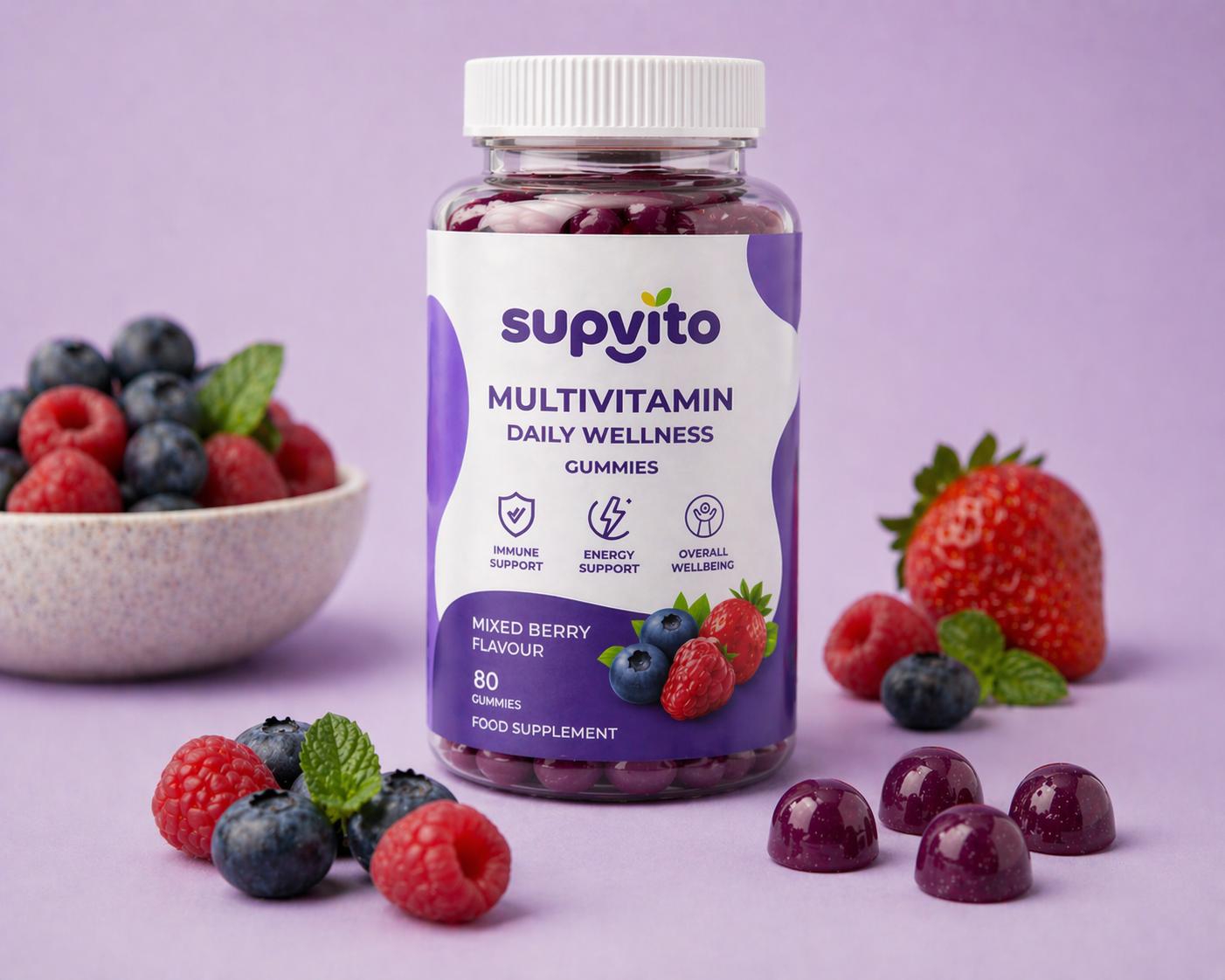 Mixed Berry Multivitamin Daily Wellness Gummies