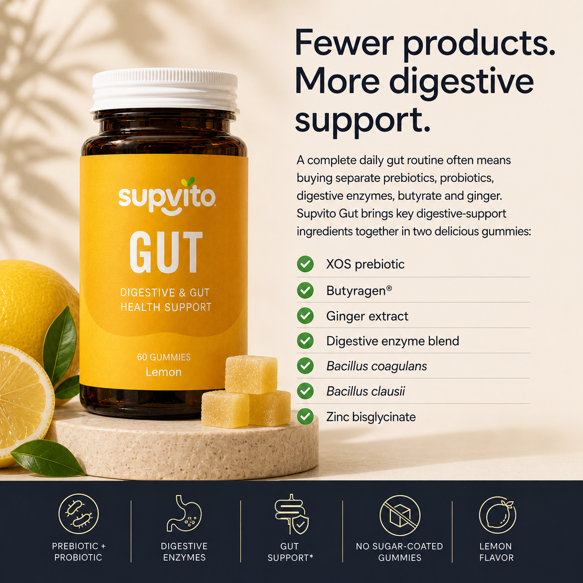 Zesty Lemon Gut & Microbiome Balance